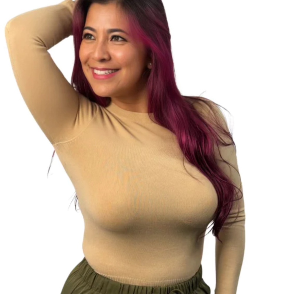 Back Detailed Bow Sweater in Nude Size Medium/Large